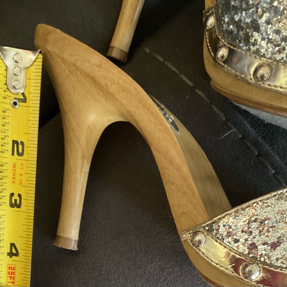 GUESS glitter slip on heels mules - Picture 4 of 6